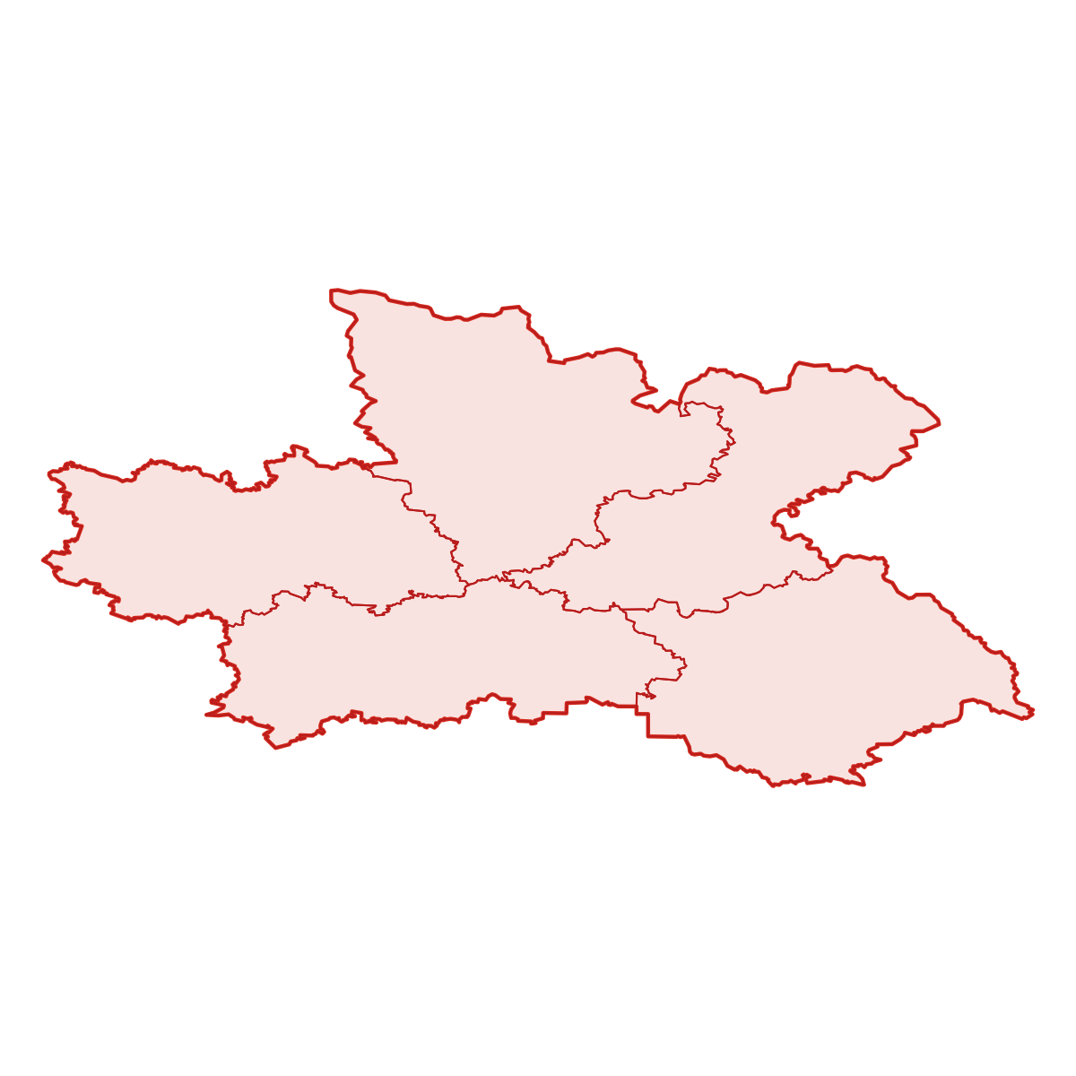 Mapa kraje Královéhradecký kraj s okresy