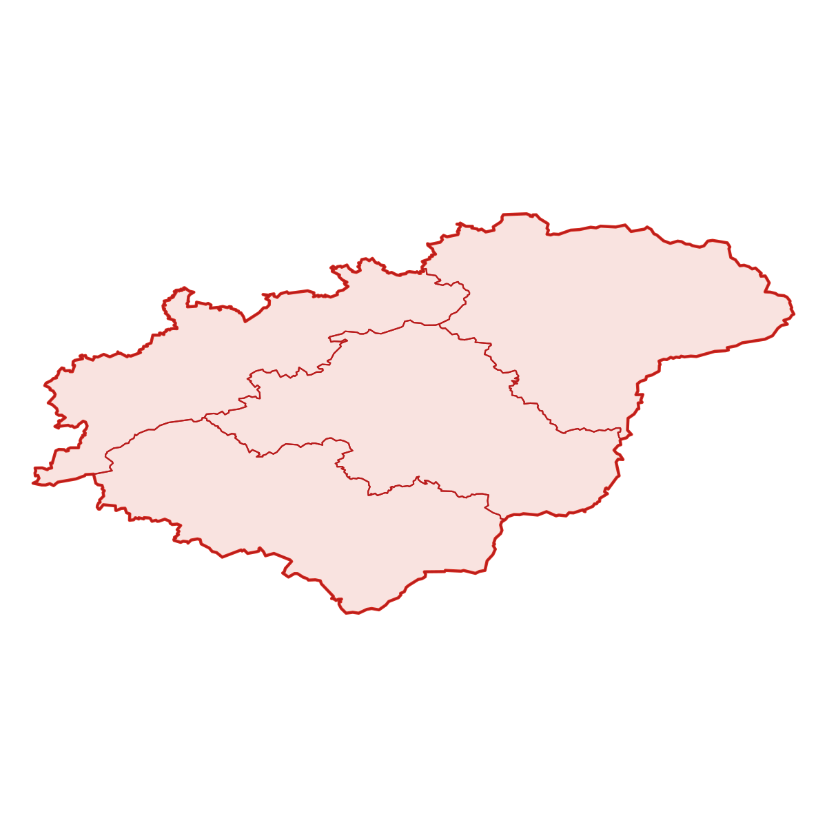 Mapa kraje Zlínský kraj s okresy