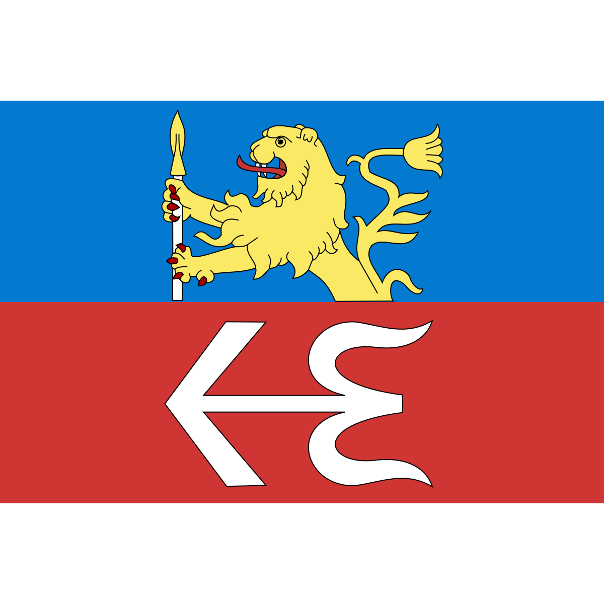 Flag of Horní Heřmanice, Vysočina Region
