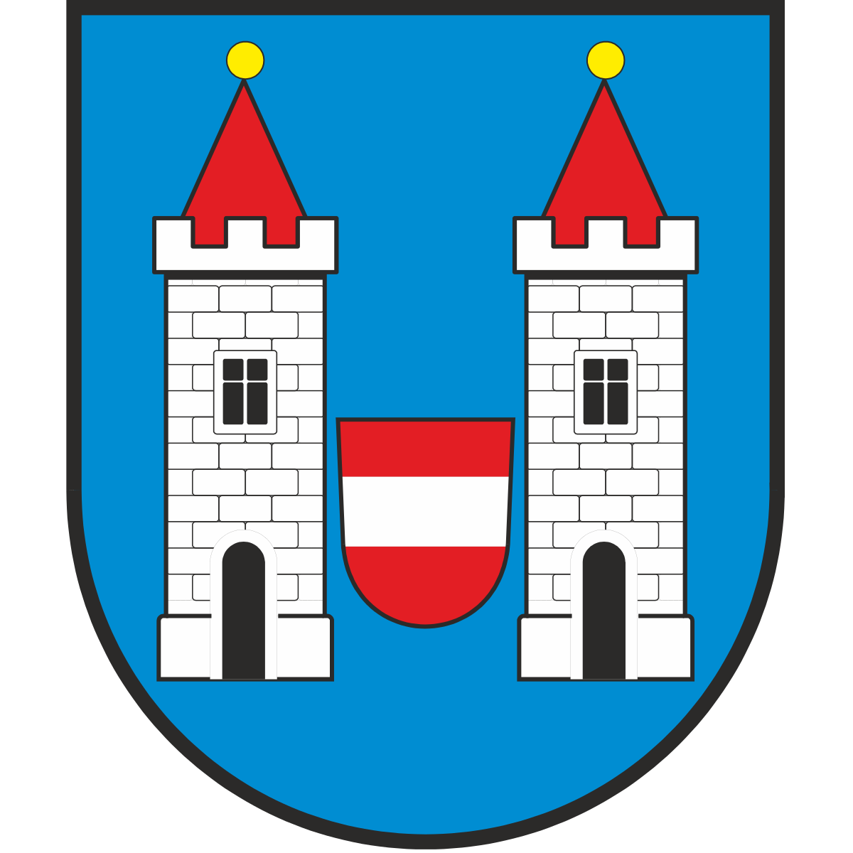 Coat of arms of Mlékovice, Central Bohemian Region