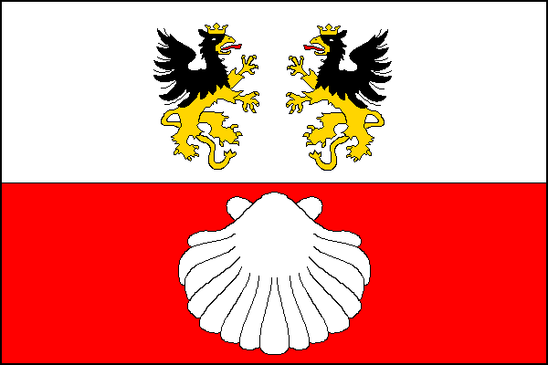 Flag of Ostrov, Central Bohemian Region