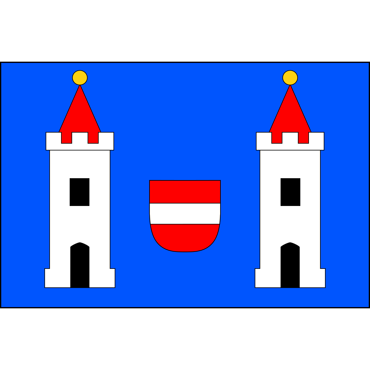 Flag of Ouštice, Central Bohemian Region