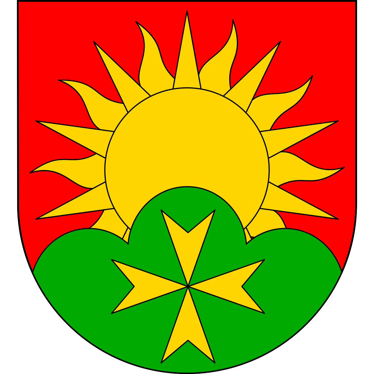 Coat of arms of Slunečná, Liberec Region