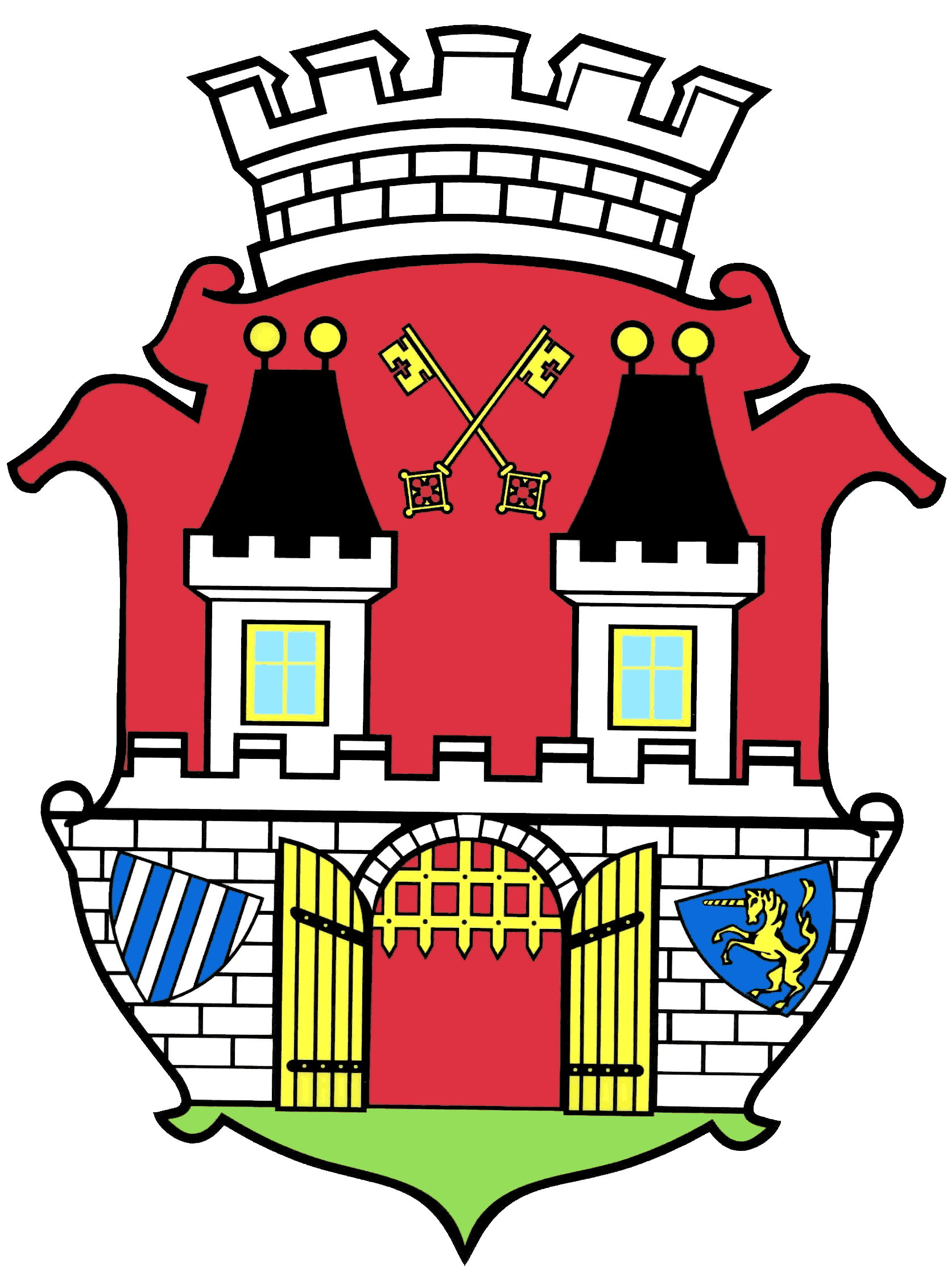 Coat of arms of Stříbrné Hutě, South Bohemian Region