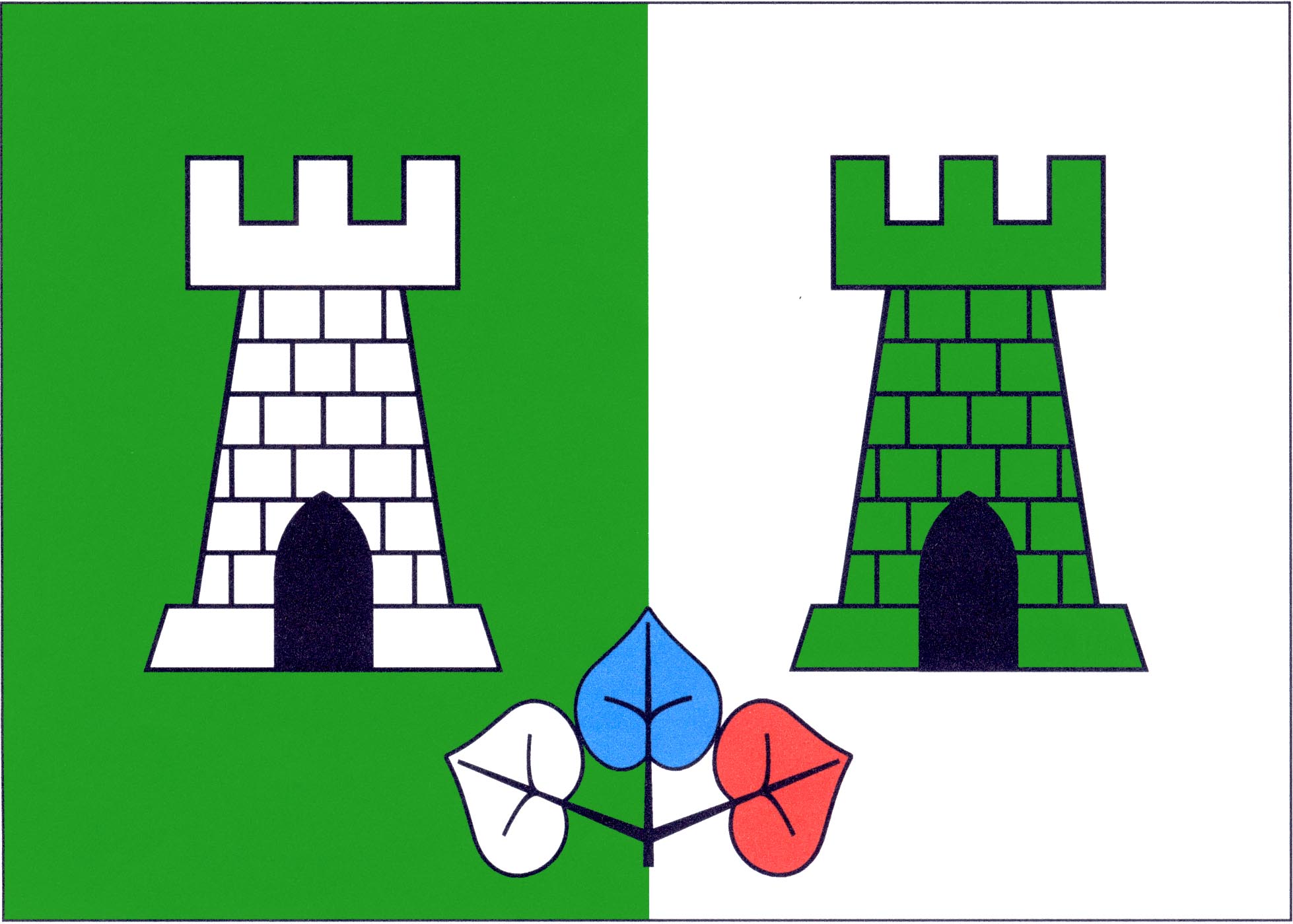 Flag of Studená Voda, Pardubice Region