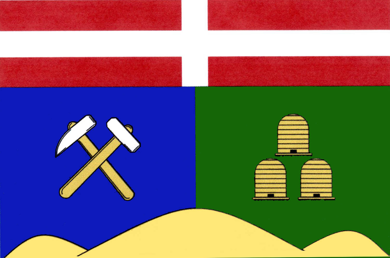 Flag of Včelákov, Pardubice Region