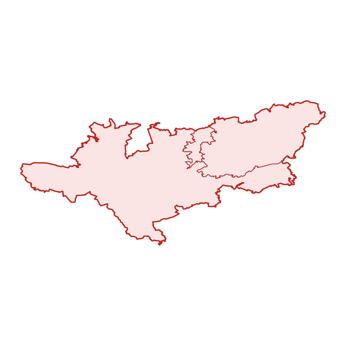 Mapa okresu SO ORP Olomouc s obcemi