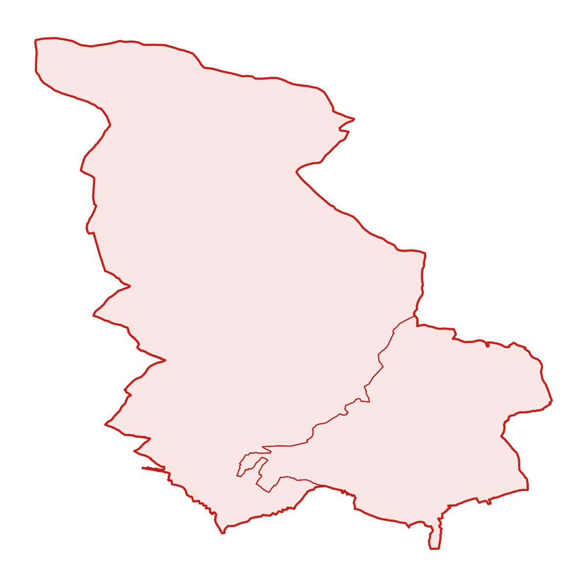 Mapa okresu SO ORP Vrchlabí s obcemi
