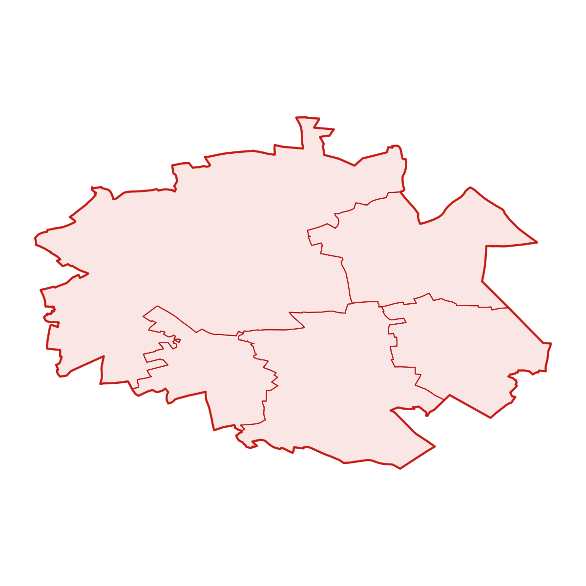 Map of SO Praha 22 with municipalities